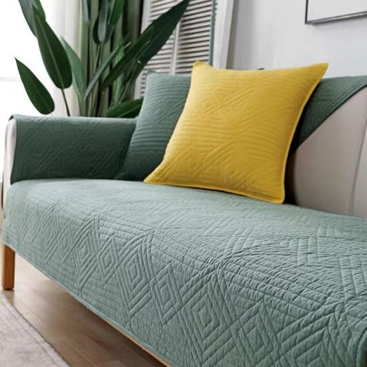 MAT ULTRASONIC SUPER SOFT SOFA COVER ZINK GREEN