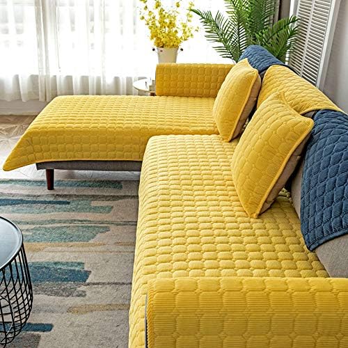 MAT ULTRASONIC SUPER SOFT SOFA COVER YELLOW